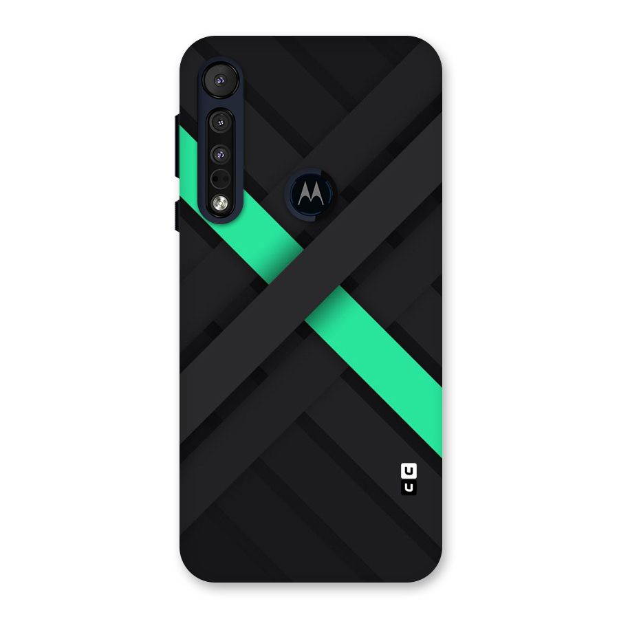 Green Stripe Diagonal Back Case for Motorola One Macro