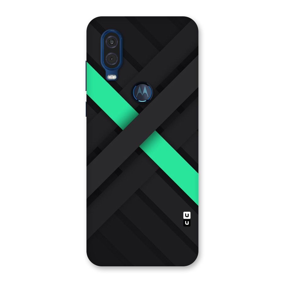 Green Stripe Diagonal Back Case for Motorola One Vision