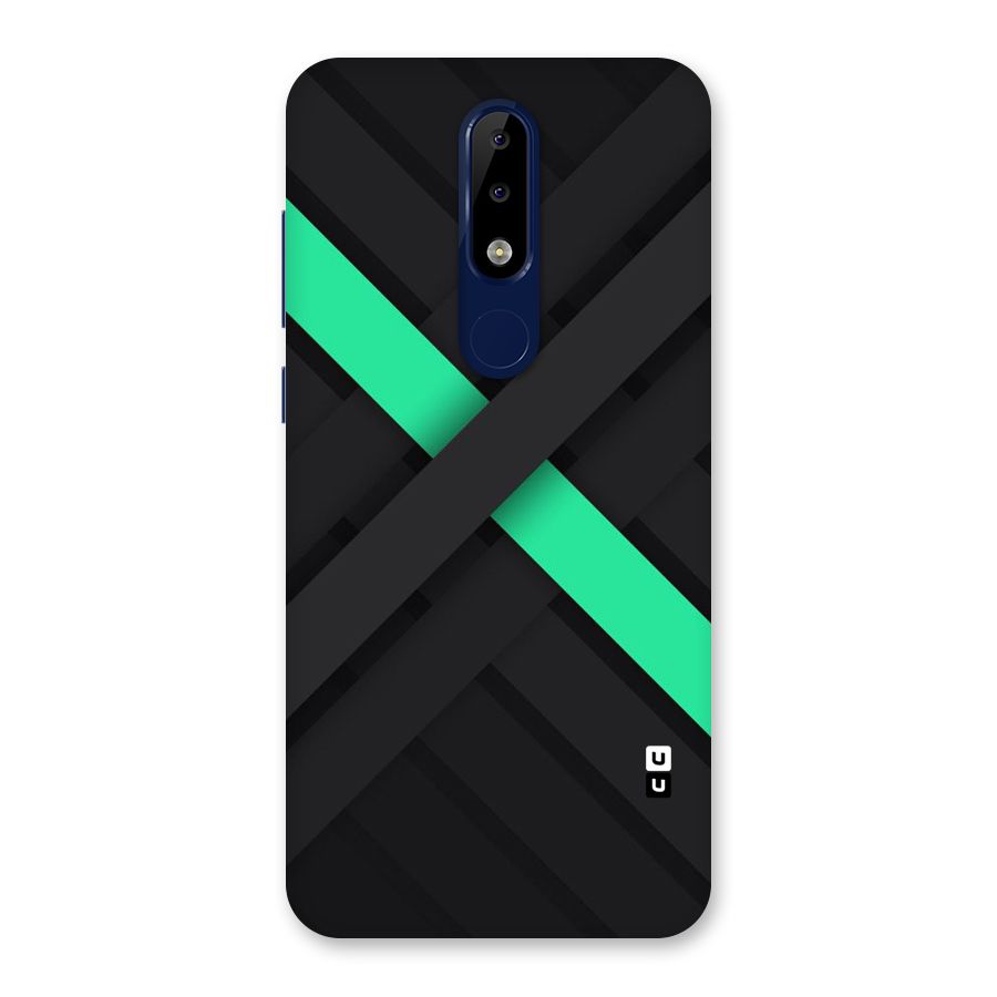 Green Stripe Diagonal Back Case for Nokia 5.1 Plus