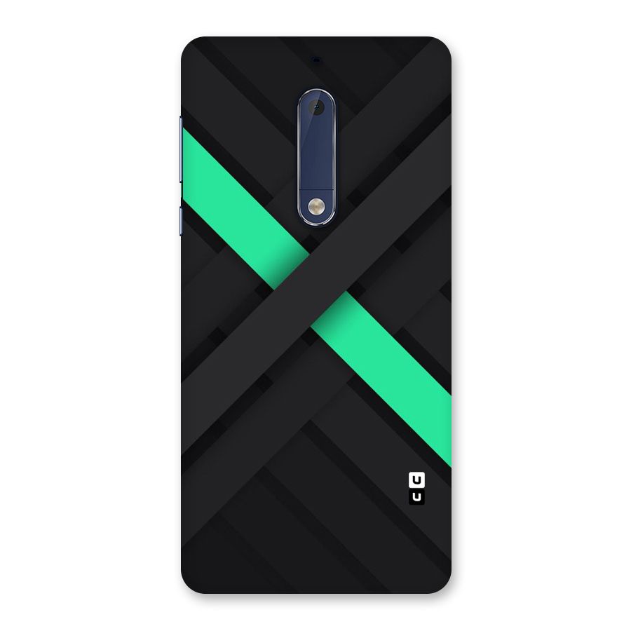 Green Stripe Diagonal Back Case for Nokia 5