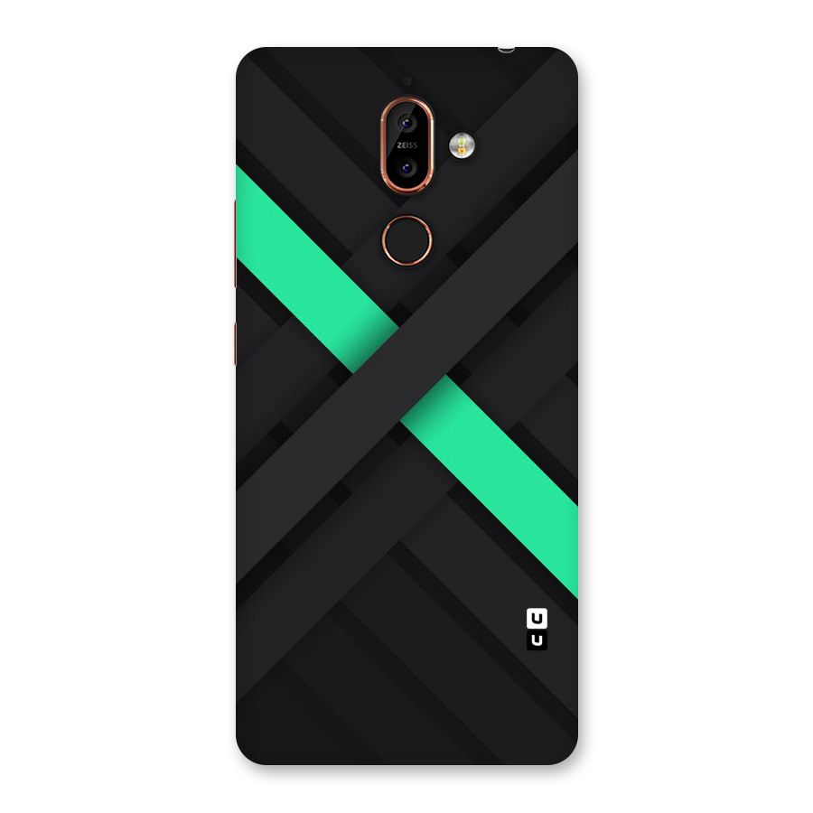 Green Stripe Diagonal Back Case for Nokia 7 Plus