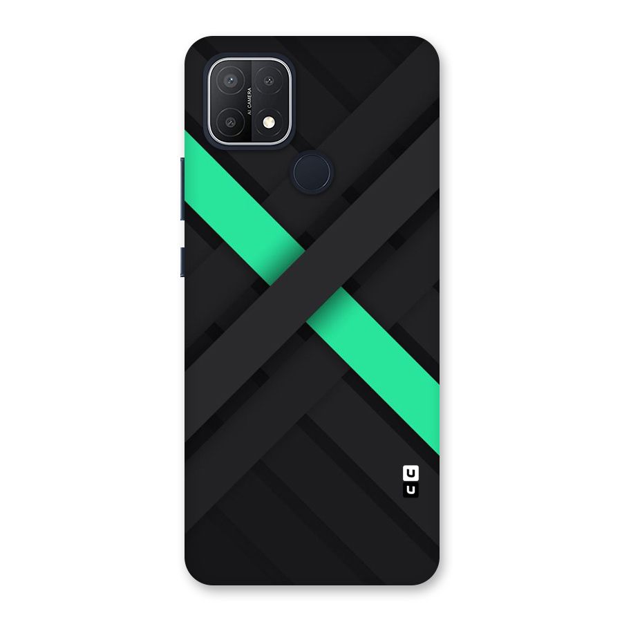 Green Stripe Diagonal Back Case for Oppo A15s