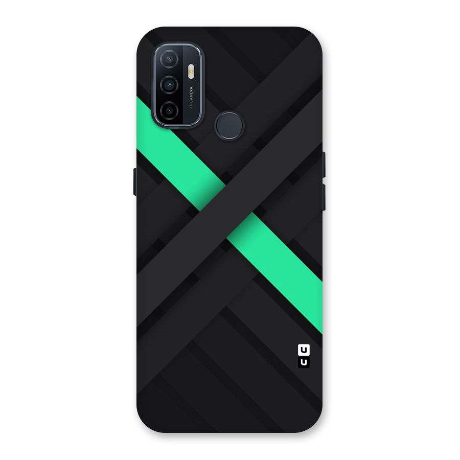 Green Stripe Diagonal Back Case for Oppo A32
