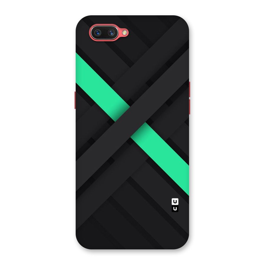 Green Stripe Diagonal Back Case for Oppo A3s