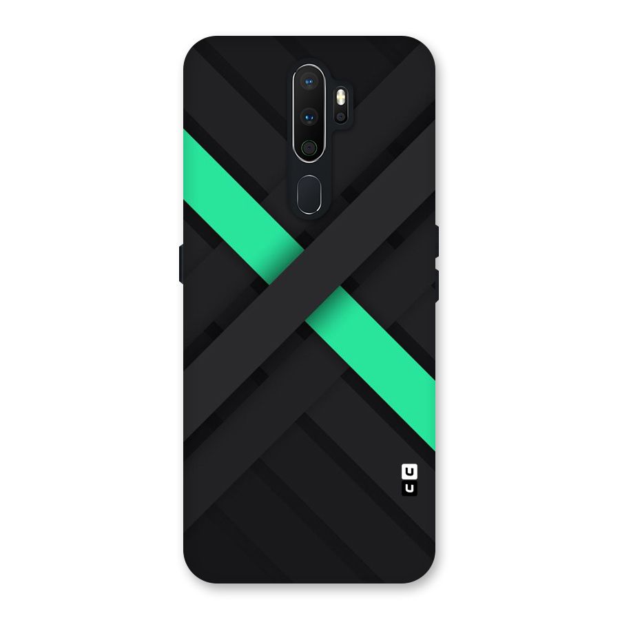 Green Stripe Diagonal Back Case for Oppo A5 (2020)
