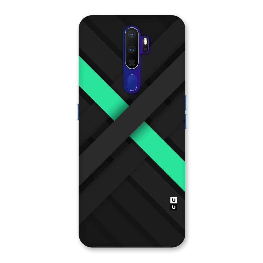 Green Stripe Diagonal Back Case for Oppo A9 (2020)