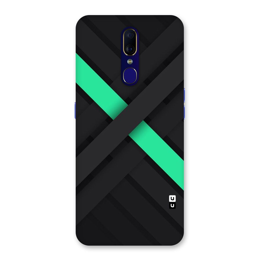 Green Stripe Diagonal Back Case for Oppo F11