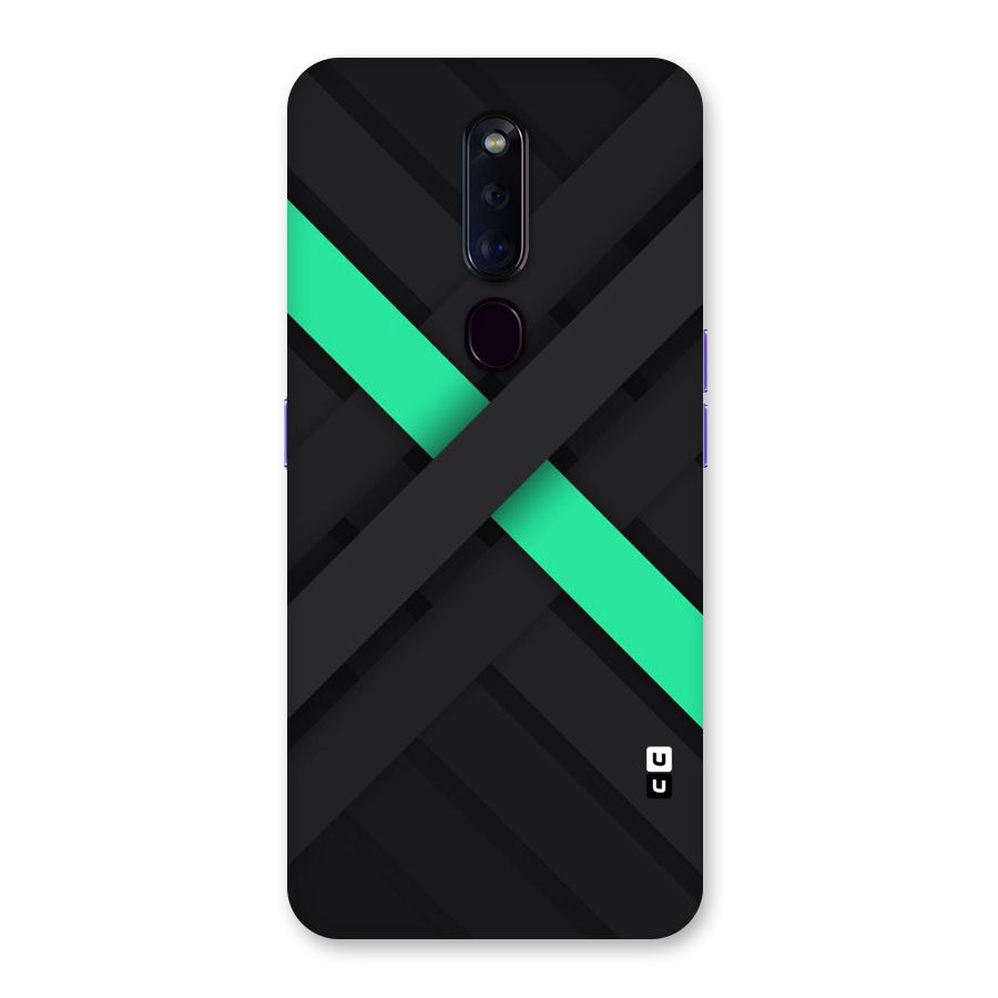 Green Stripe Diagonal Back Case for Oppo F11 Pro
