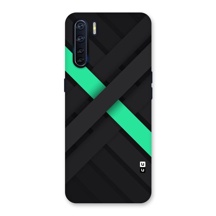 Green Stripe Diagonal Back Case for Oppo F15