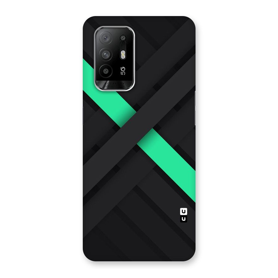 Green Stripe Diagonal Back Case for Oppo F19 Pro Plus 5G