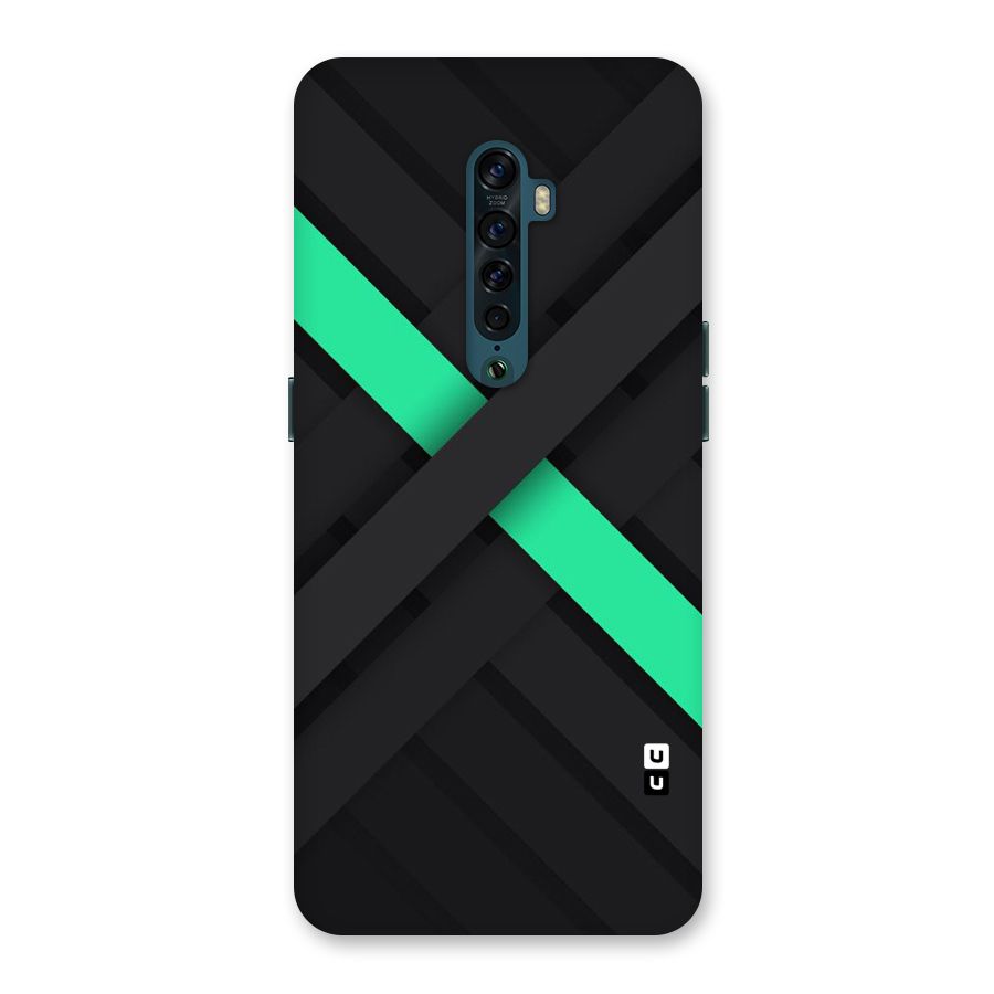 Green Stripe Diagonal Back Case for Oppo Reno2