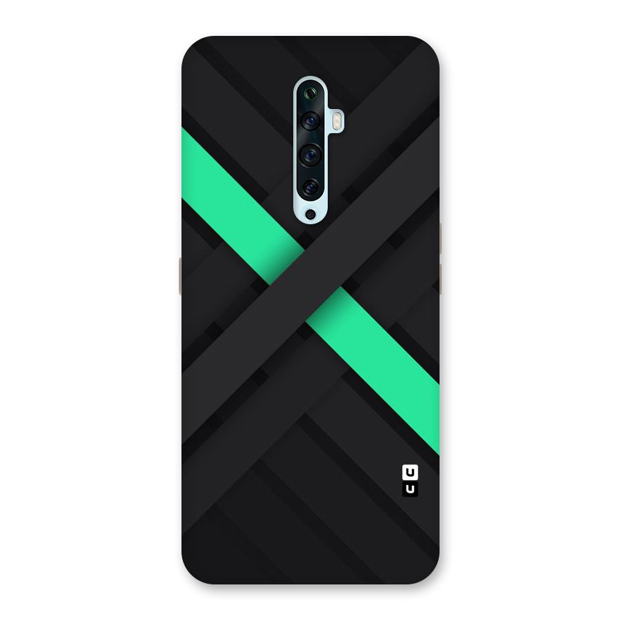Green Stripe Diagonal Back Case for Oppo Reno2 Z