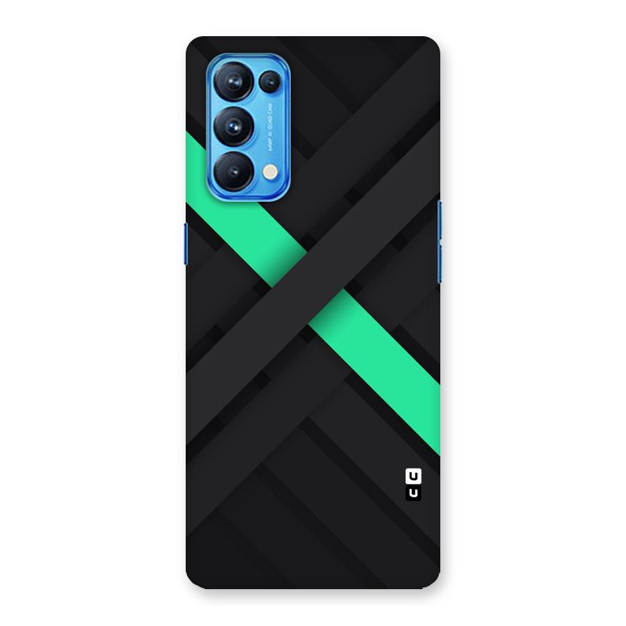 Green Stripe Diagonal Back Case for Oppo Reno5 Pro 5G