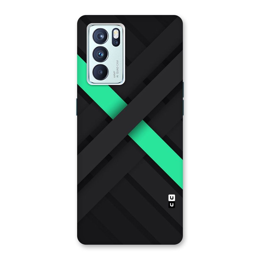 Green Stripe Diagonal Back Case for Oppo Reno6 Pro 5G