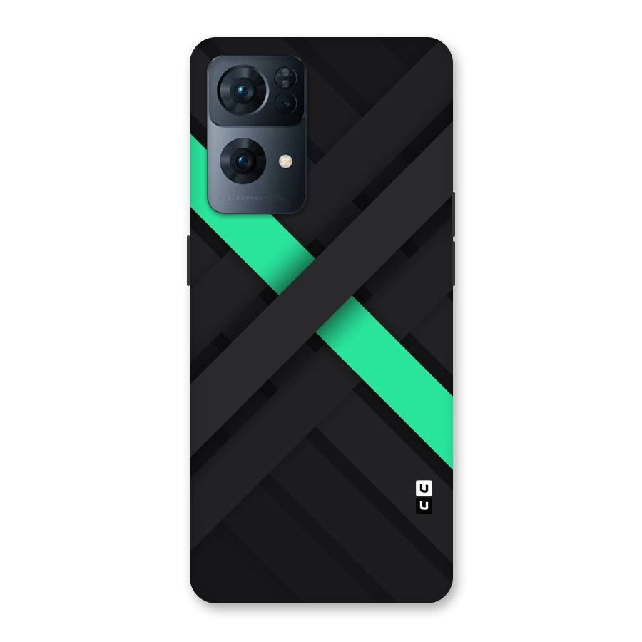 Green Stripe Diagonal Back Case for Oppo Reno7 Pro 5G