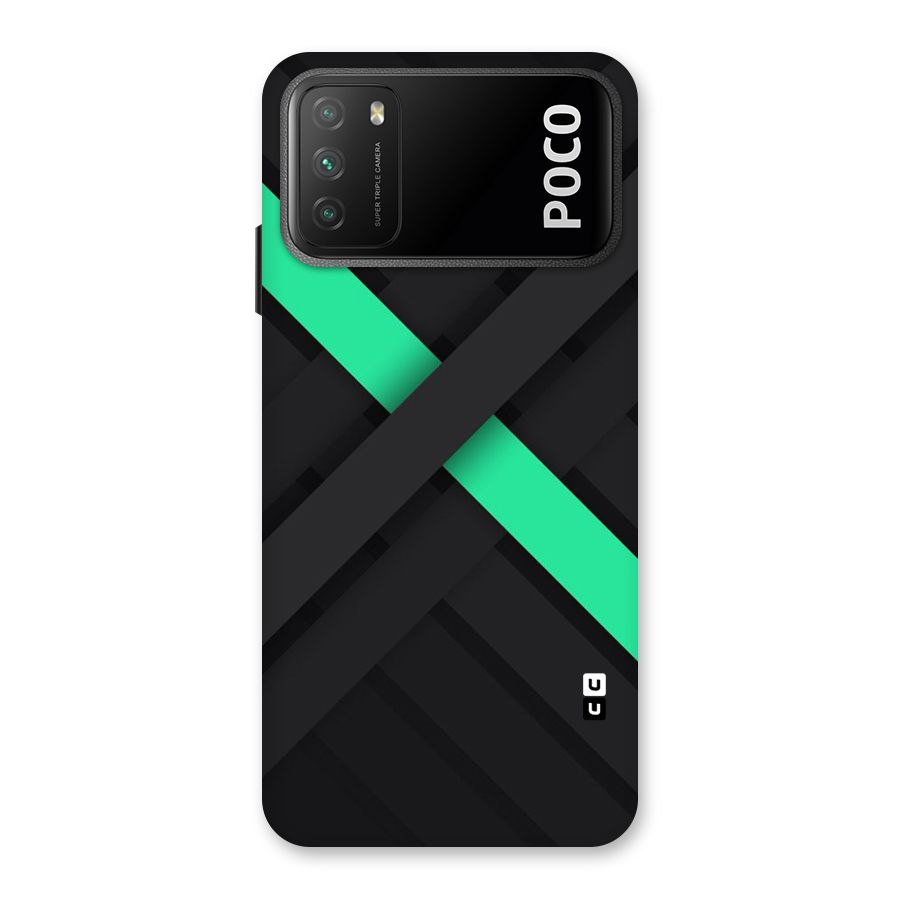 Green Stripe Diagonal Back Case for Poco M3