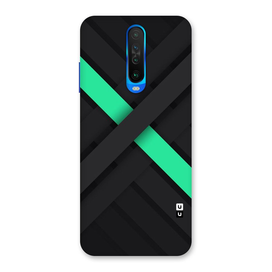 Green Stripe Diagonal Back Case for Poco X2