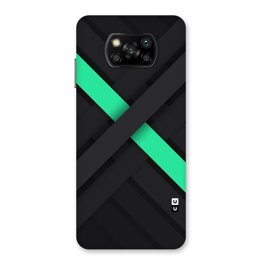Green Stripe Diagonal Back Case for Poco X3