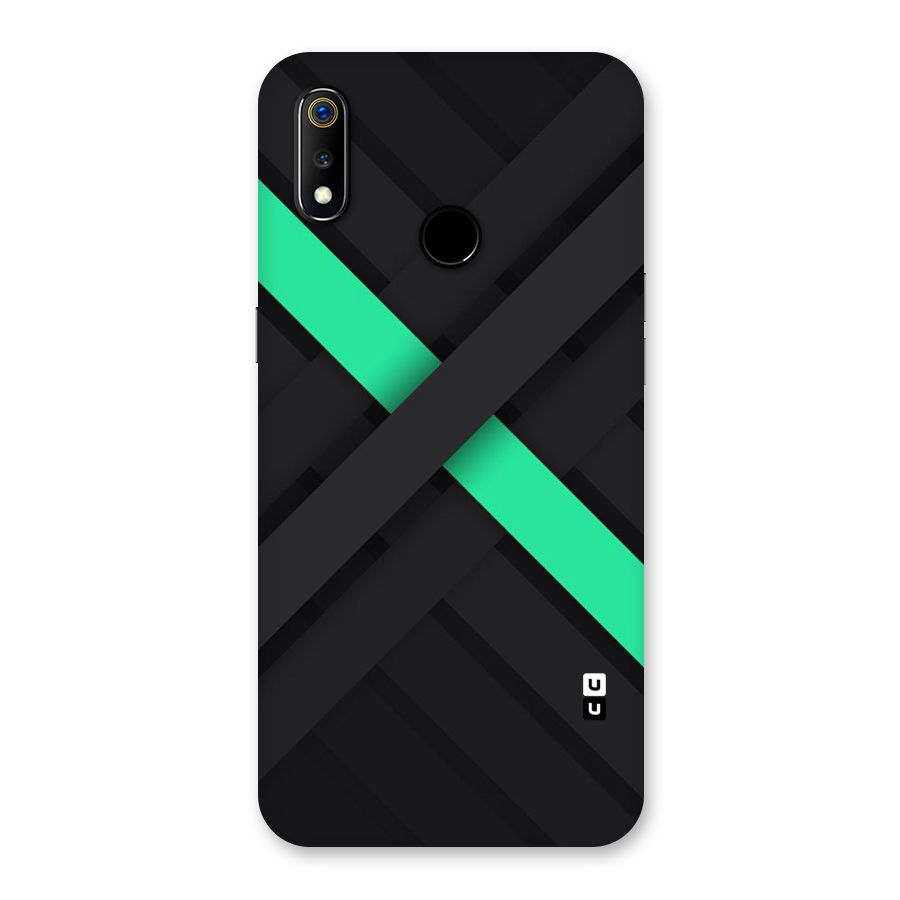 Green Stripe Diagonal Back Case for Realme 3