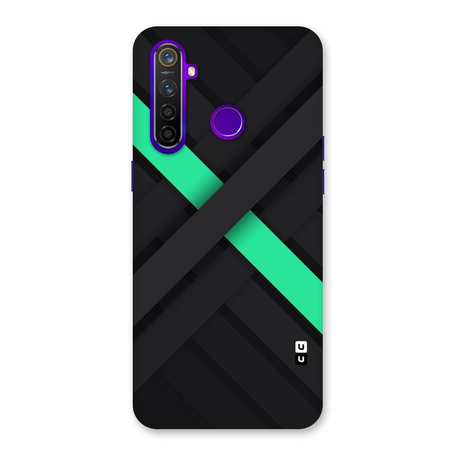 Green Stripe Diagonal Back Case for Realme 5 Pro