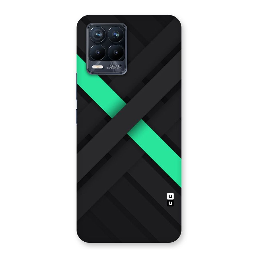 Green Stripe Diagonal Back Case for Realme 8 Pro