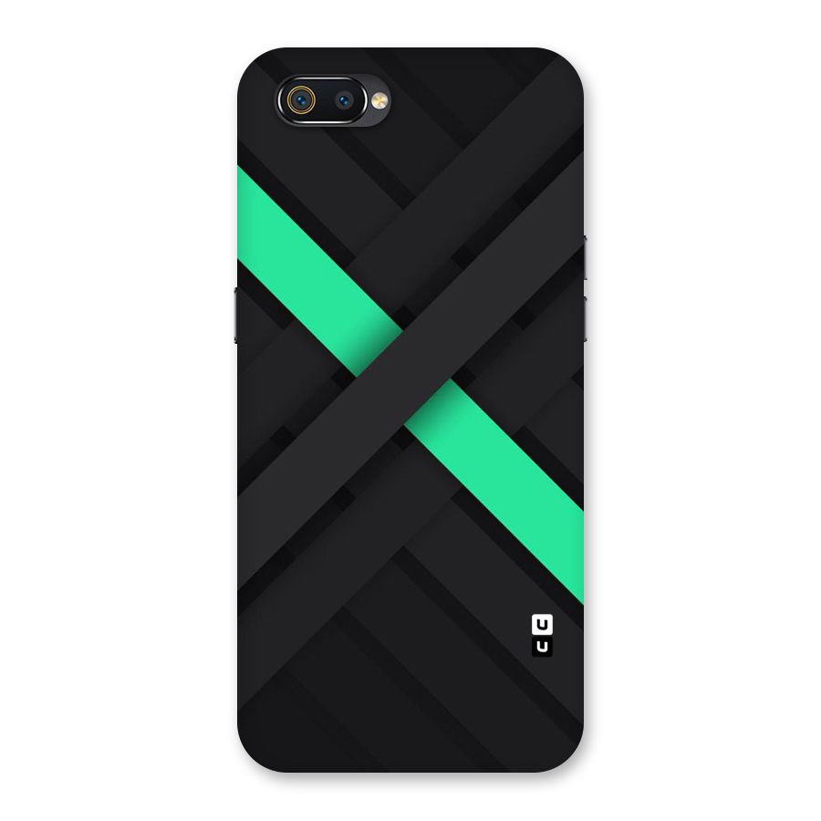 Green Stripe Diagonal Back Case for Realme C2