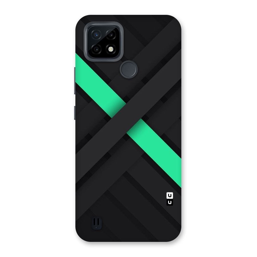 Green Stripe Diagonal Back Case for Realme C21