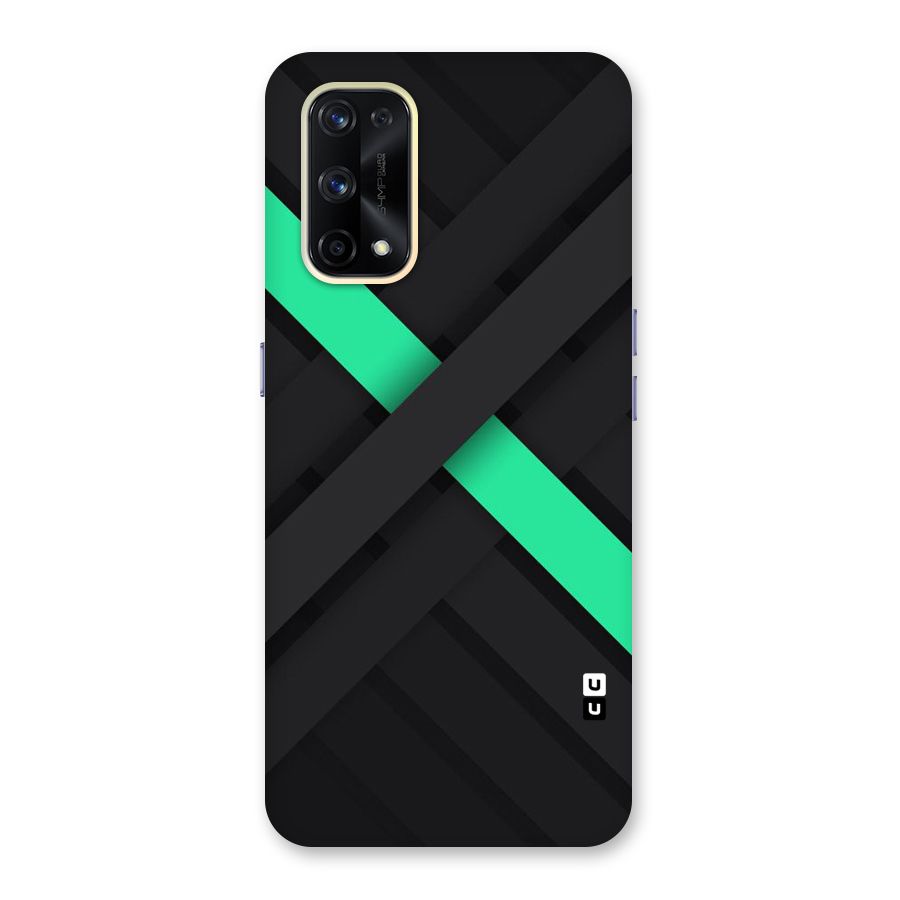 Green Stripe Diagonal Glass Back Case for Realme X7 Pro