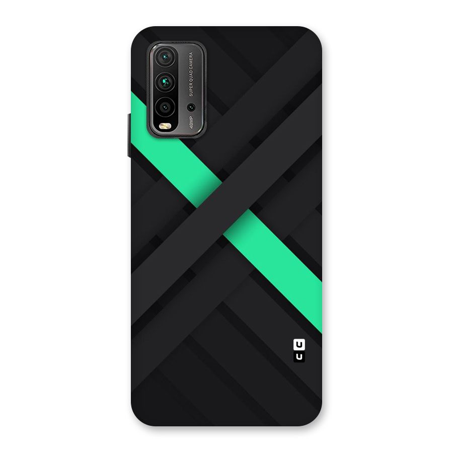 Green Stripe Diagonal Back Case for Redmi 9 Power