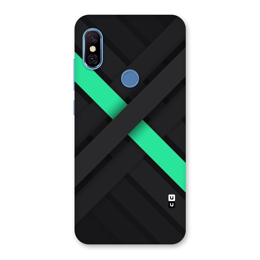 Green Stripe Diagonal Back Case for Redmi Note 6 Pro