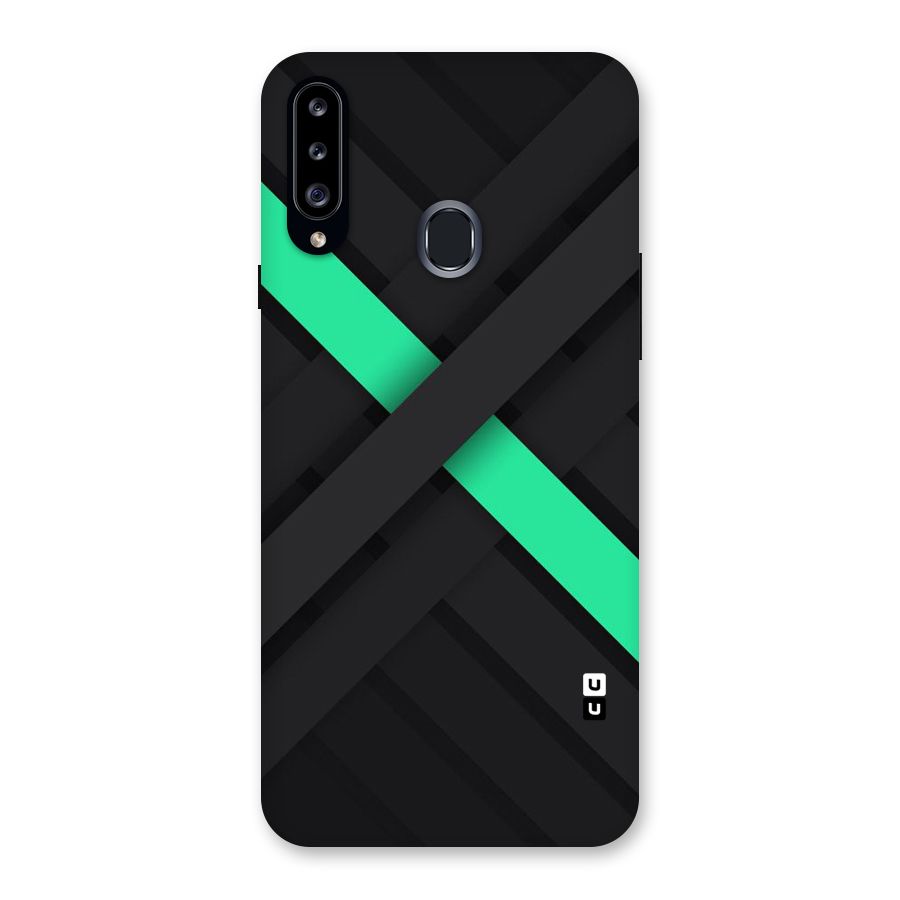 Green Stripe Diagonal Back Case for Samsung Galaxy A20s
