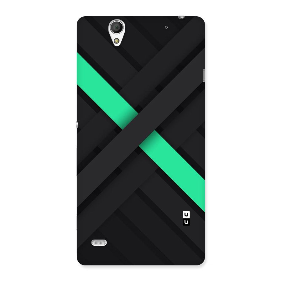 Green Stripe Diagonal Back Case for Sony Xperia C4