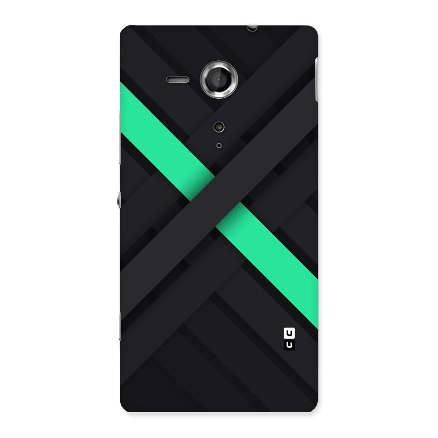 Green Stripe Diagonal Back Case for Sony Xperia SP