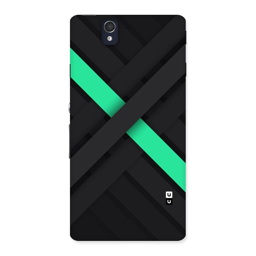 Green Stripe Diagonal Back Case for Sony Xperia Z