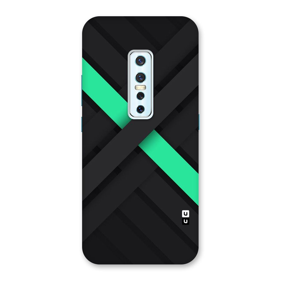 Green Stripe Diagonal Back Case for Vivo V17 Pro
