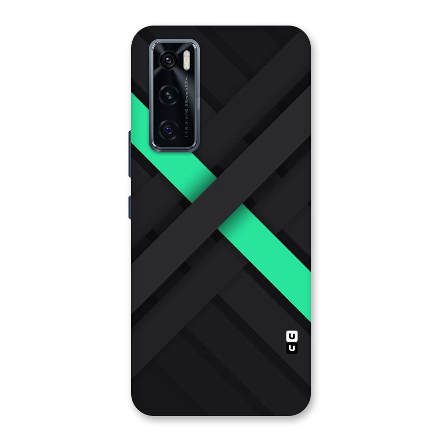 Green Stripe Diagonal Back Case for Vivo V20 SE