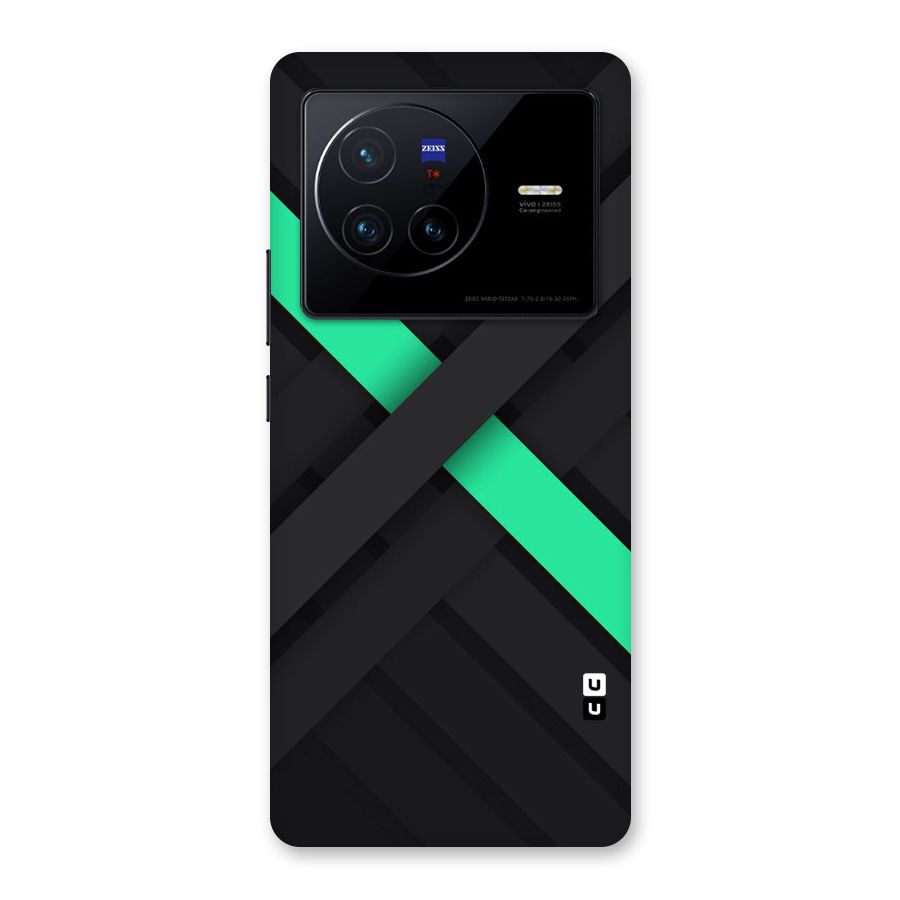 Green Stripe Diagonal Back Case for Vivo X80