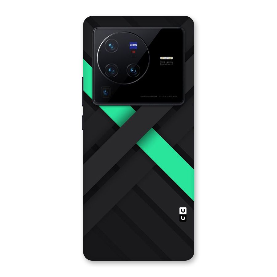 Green Stripe Diagonal Back Case for Vivo X80 Pro