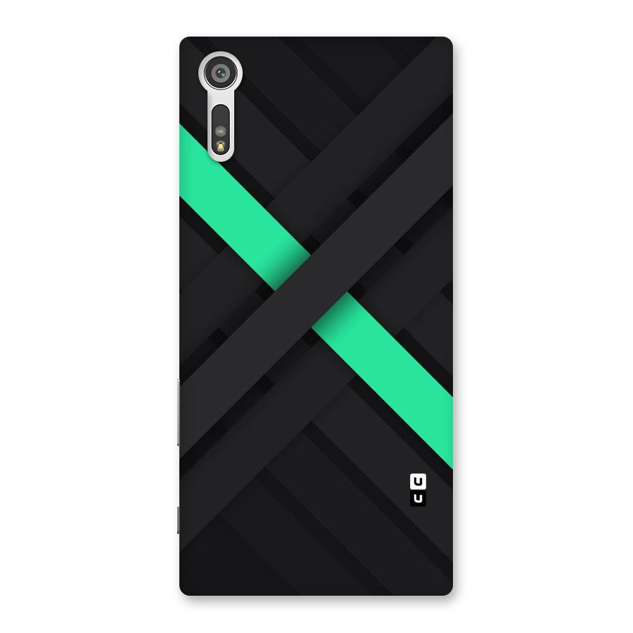 Green Stripe Diagonal Back Case for Xperia XZ