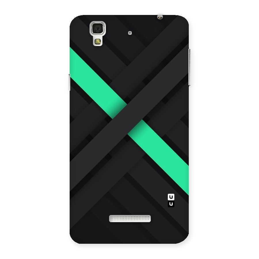 Green Stripe Diagonal Back Case for Yu Yureka
