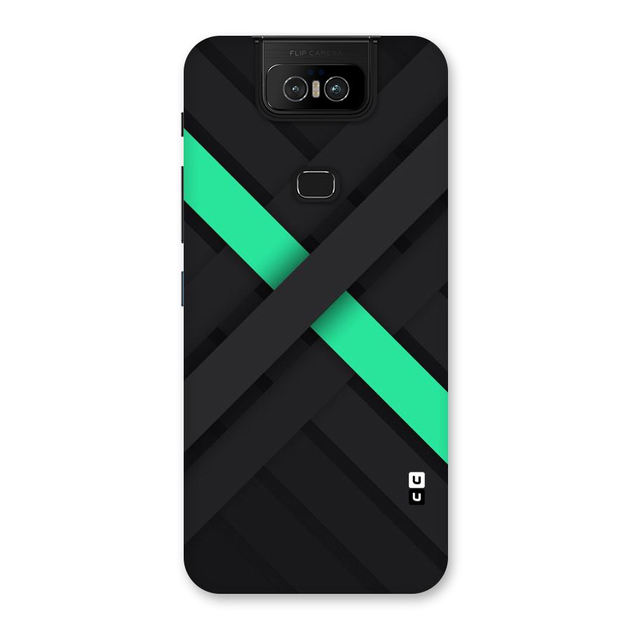 Green Stripe Diagonal Back Case for Zenfone 6z