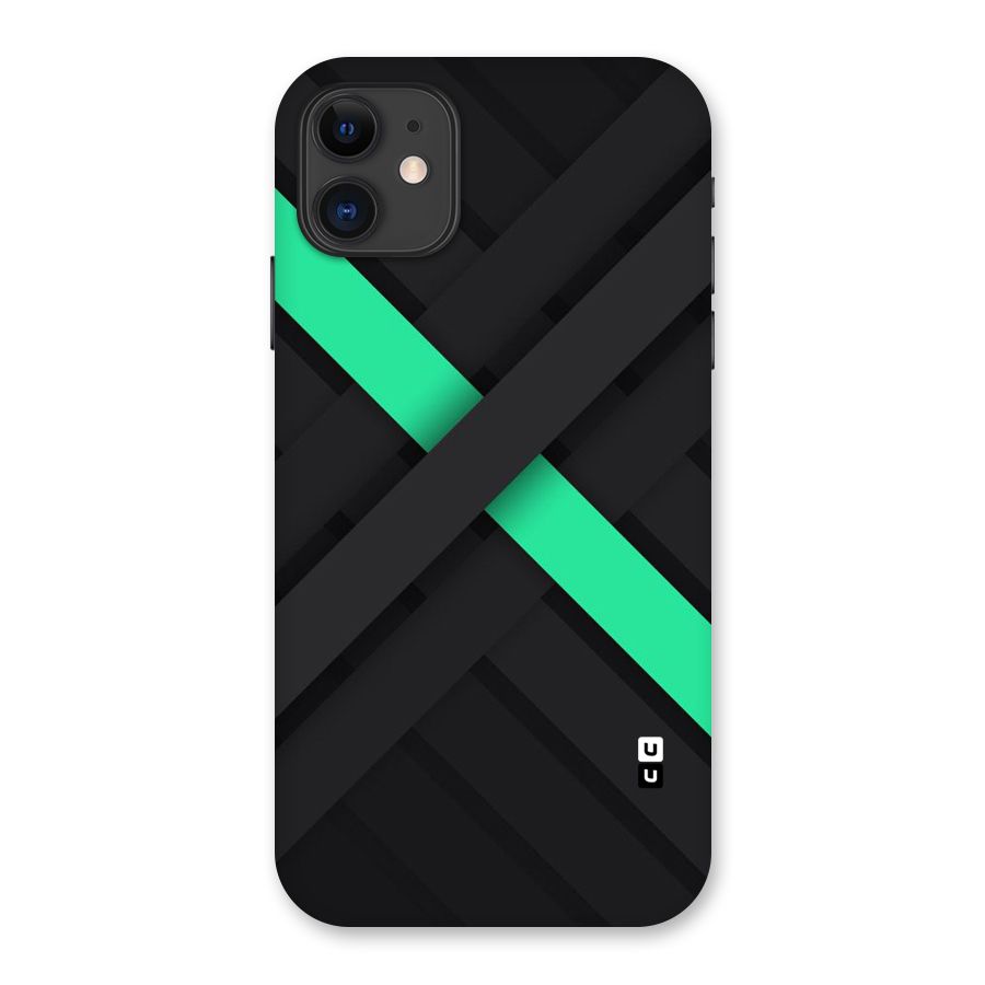 Green Stripe Diagonal Back Case for iPhone 11
