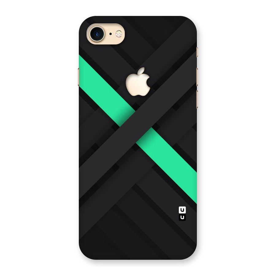 Green Stripe Diagonal Back Case for iPhone 7 Apple Cut