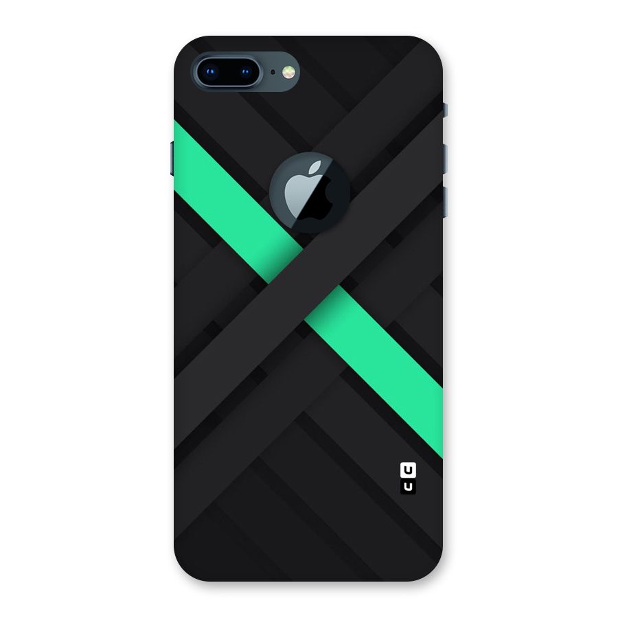 Green Stripe Diagonal Back Case for iPhone 7 Plus Logo Cut