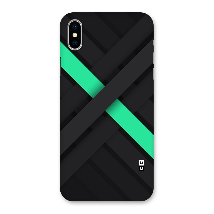 Green Stripe Diagonal Back Case for iPhone XS