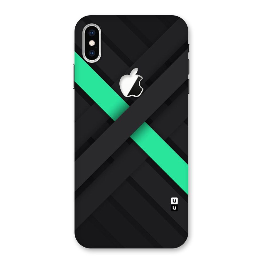Green Stripe Diagonal Back Case for iPhone XS Max Apple Cut