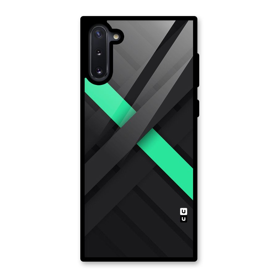 Green Stripe Diagonal Glass Back Case for Galaxy Note 10