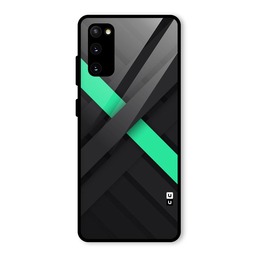 Green Stripe Diagonal Glass Back Case for Galaxy S20 FE 5G