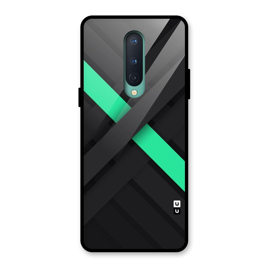 Green Stripe Diagonal Glass Back Case for OnePlus 8