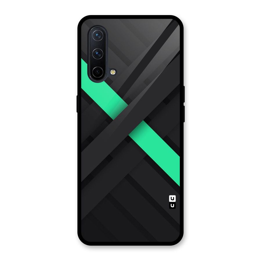 Green Stripe Diagonal Glass Back Case for OnePlus Nord CE 5G